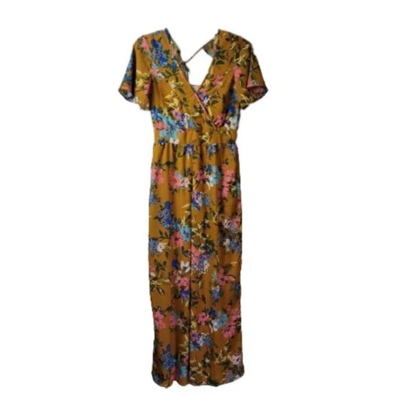 Band of Gypsies Boho Floral Print Jumpsuit - Picture 3 of 10